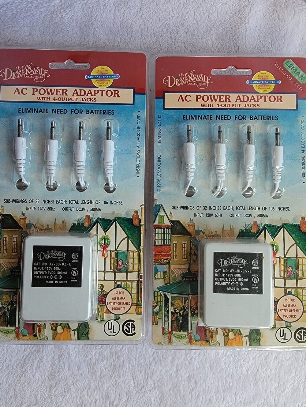 Brand New Set Of 2 Lemax Village Collection AC Power Adapter 4 Output Jacks